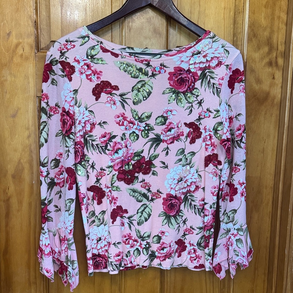Vanity Pink Floral Women's Blouse